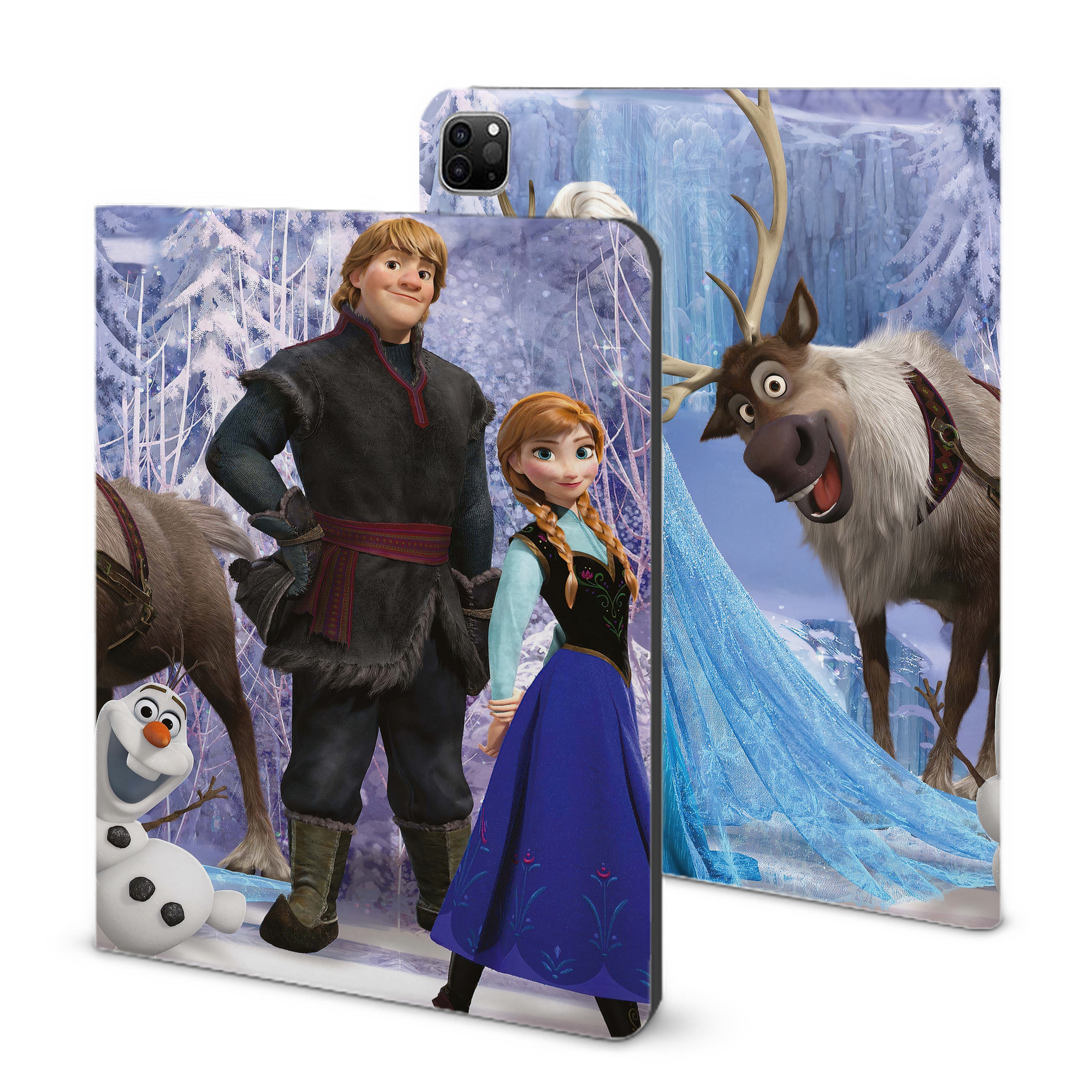 （画像用） アナと雪の女王 アンナ エルサ Frozen Anna Elsa IPad ケース ブック型 PUレザー TPU 耐衝撃 軽量 薄型 ペン収納なし 全面保護 IPad 各モデル対応